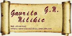 Gavrilo Milikić vizit kartica